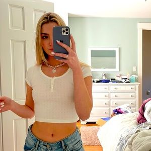 White brandy melville top worn once